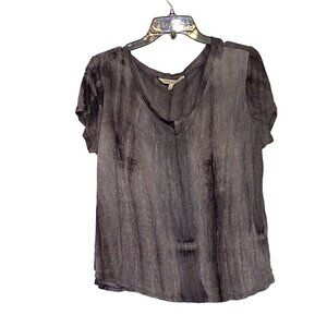 Soft Surroundings Women's Medium Gray & Black Tie‎ Dye Flowy T-Shirt Size M
